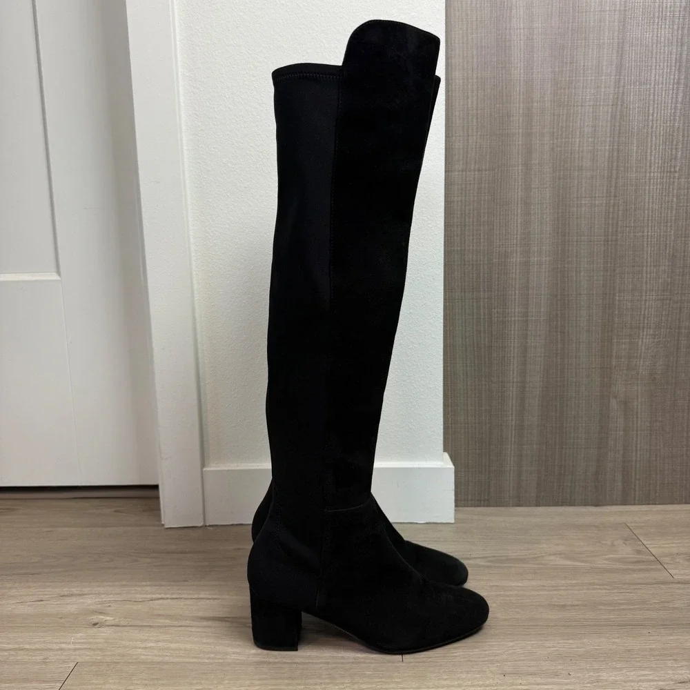 Stuart Weitzman Black Gillian 60 Microstretch Suede Over the Knee Boots Size 6.5